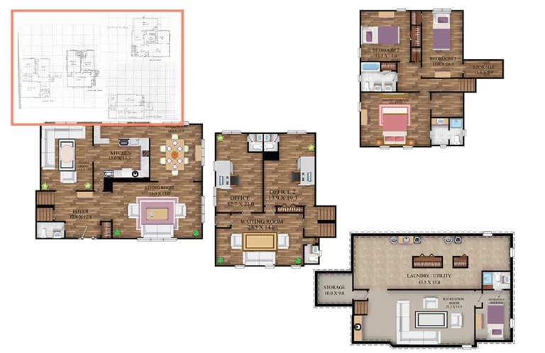 2D Floor Plan Redraw