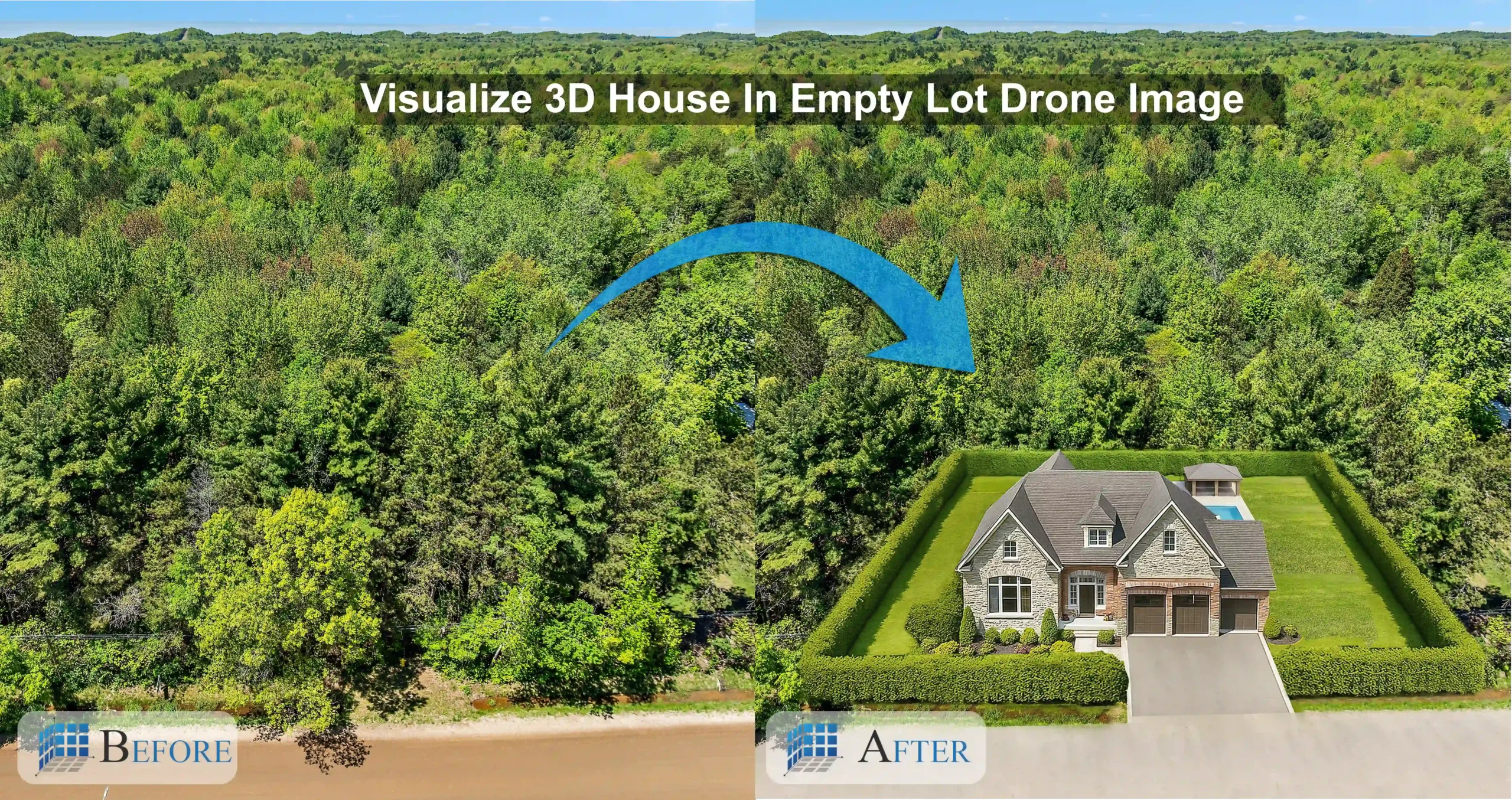 3D House in empty lot4